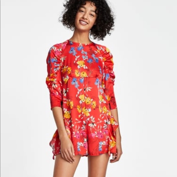 Zara Dresses & Skirts - NWT Zara Puff Sleeve Ruffle Hem Floral Romper M